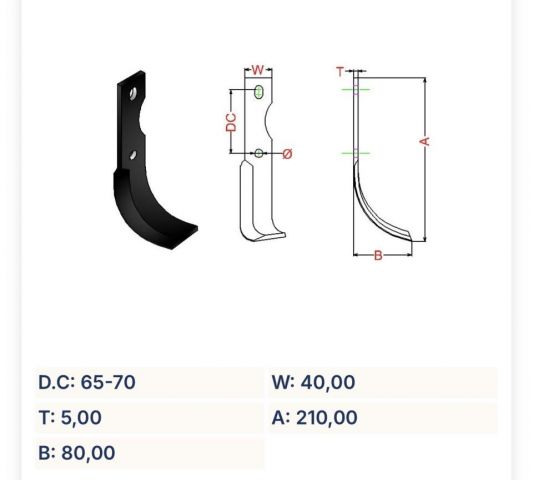 Cuchilla rotovator 178-ML D
