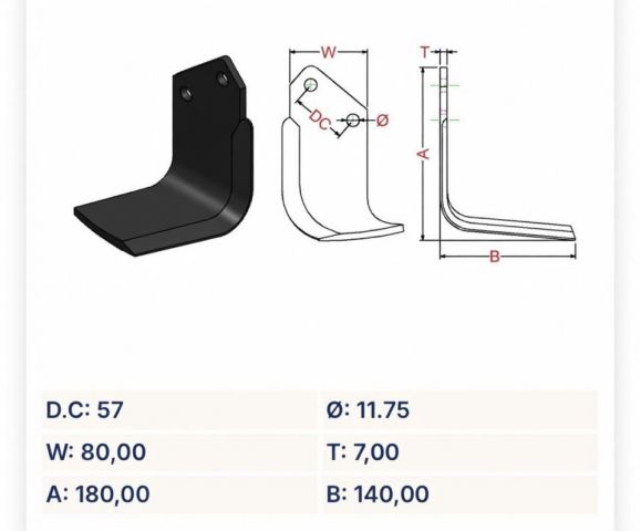 Cuchilla rotovator 2 (agujero 7/16) I