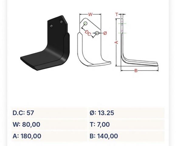Cuchilla rotovator 2 I