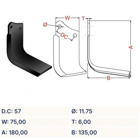 Cuchilla rotovator 207-E D