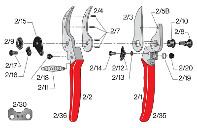 Repuesto felco 2/8 ( tornillo central 2 )