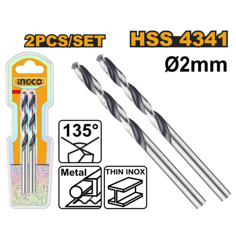 Broca hss 4341 Ø2mm  (2 un)