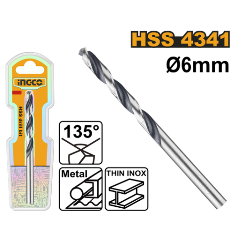 Broca hss 4341 Ø6mm  