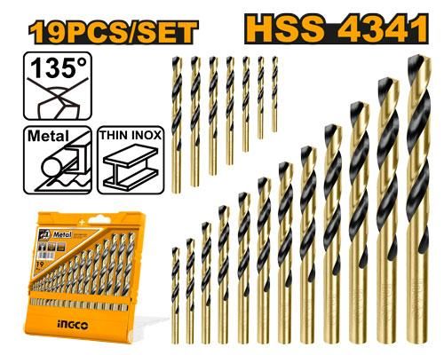 Juego 19 brocas HSS 4341