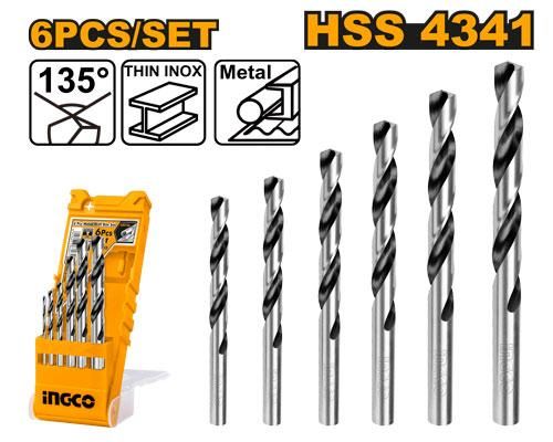 Juego 6 brocas hss 4341