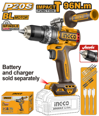 Taladro Atornillador 96NM 20V (sin bat/car) 